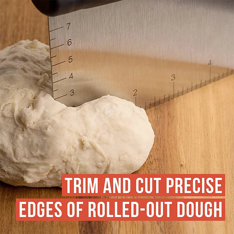 Sourdough Dough Cutter and Bench Scraper with Measurements