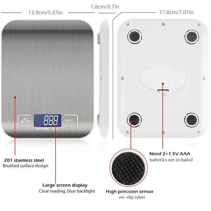 Stainless Steel Kitchen Scale for Weighing Ingredients